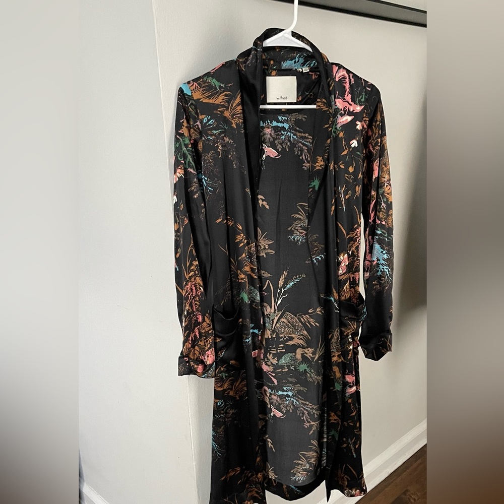 Aritzia silk kimono robe